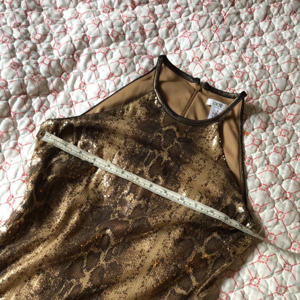 Cache Sequin Snake Print Halter Sheath - image 6